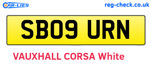 SB09URN are the vehicle registration plates.