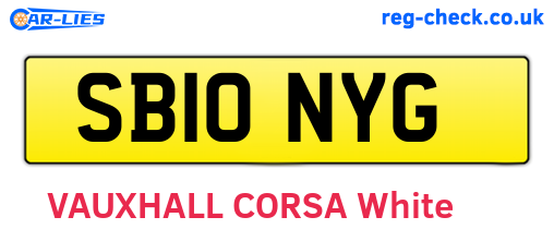 SB10NYG are the vehicle registration plates.