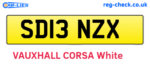 SD13NZX are the vehicle registration plates.
