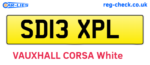 SD13XPL are the vehicle registration plates.
