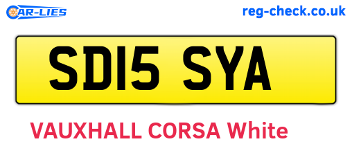 SD15SYA are the vehicle registration plates.