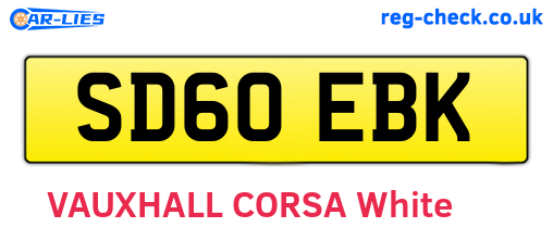 SD60EBK are the vehicle registration plates.