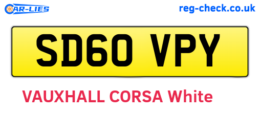 SD60VPY are the vehicle registration plates.