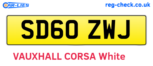 SD60ZWJ are the vehicle registration plates.