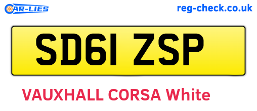 SD61ZSP are the vehicle registration plates.