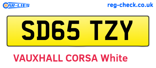 SD65TZY are the vehicle registration plates.