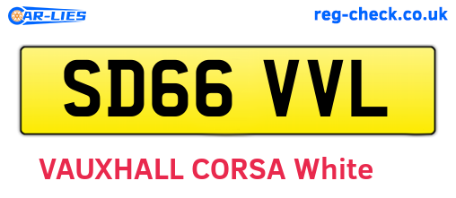 SD66VVL are the vehicle registration plates.