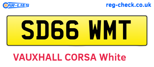 SD66WMT are the vehicle registration plates.