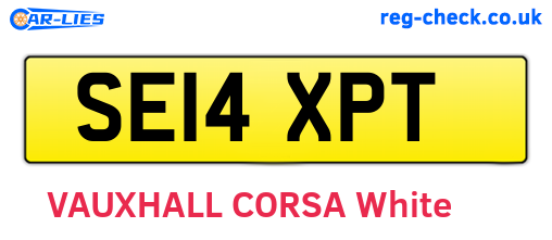 SE14XPT are the vehicle registration plates.