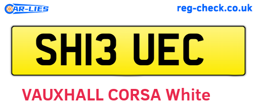 SH13UEC are the vehicle registration plates.