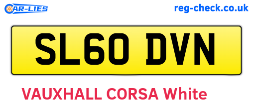 SL60DVN are the vehicle registration plates.