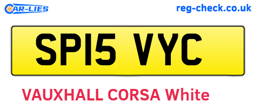 SP15VYC are the vehicle registration plates.