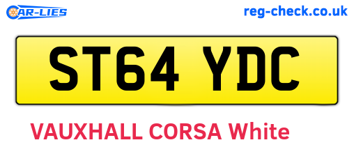 ST64YDC are the vehicle registration plates.