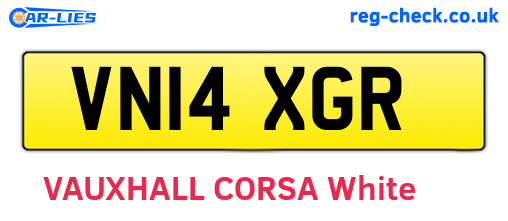 VN14XGR are the vehicle registration plates.