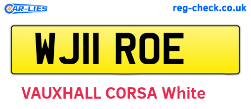 WJ11ROE are the vehicle registration plates.