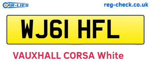 WJ61HFL are the vehicle registration plates.