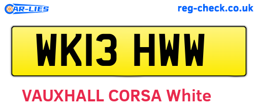 WK13HWW are the vehicle registration plates.