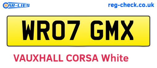 WR07GMX are the vehicle registration plates.