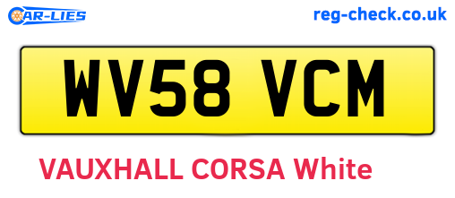 WV58VCM are the vehicle registration plates.