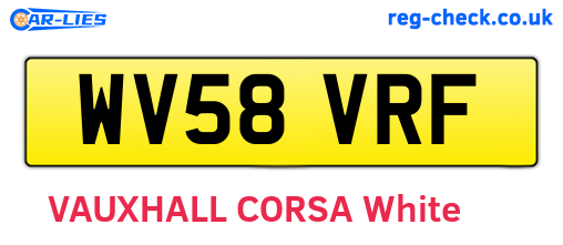 WV58VRF are the vehicle registration plates.