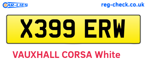 X399ERW are the vehicle registration plates.