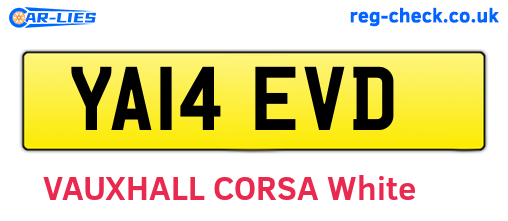 YA14EVD are the vehicle registration plates.