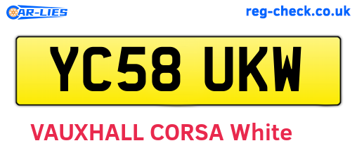 YC58UKW are the vehicle registration plates.