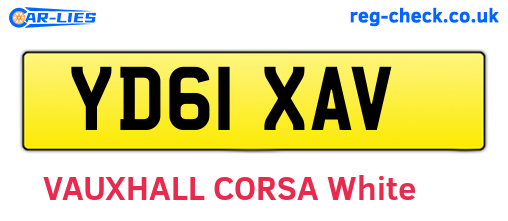 YD61XAV are the vehicle registration plates.