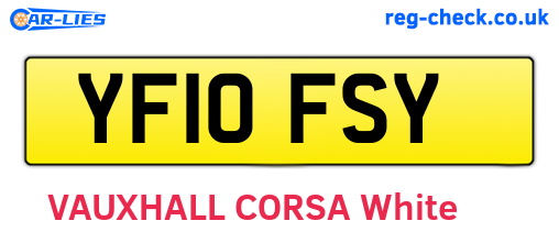 YF10FSY are the vehicle registration plates.