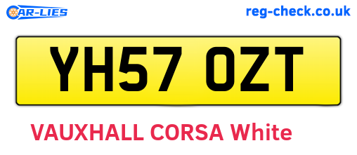 YH57OZT are the vehicle registration plates.