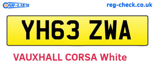 YH63ZWA are the vehicle registration plates.
