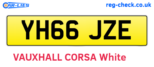 YH66JZE are the vehicle registration plates.