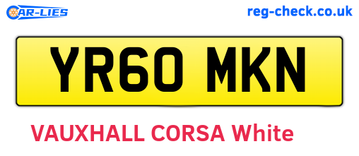 YR60MKN are the vehicle registration plates.