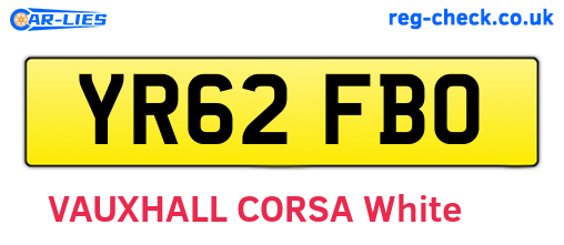 YR62FBO are the vehicle registration plates.