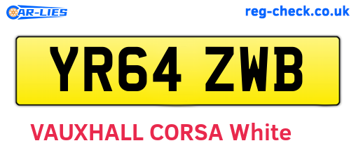 YR64ZWB are the vehicle registration plates.