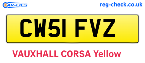 CW51FVZ are the vehicle registration plates.