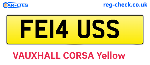 FE14USS are the vehicle registration plates.