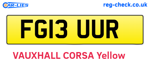 FG13UUR are the vehicle registration plates.