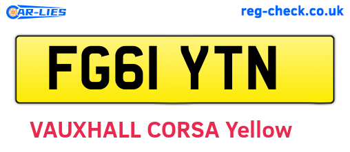 FG61YTN are the vehicle registration plates.