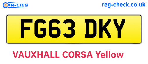 FG63DKY are the vehicle registration plates.