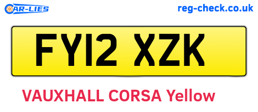 FY12XZK are the vehicle registration plates.