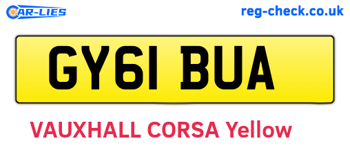 GY61BUA are the vehicle registration plates.