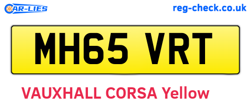 MH65VRT are the vehicle registration plates.