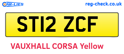 ST12ZCF are the vehicle registration plates.