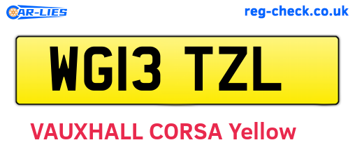 WG13TZL are the vehicle registration plates.