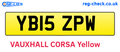 YB15ZPW are the vehicle registration plates.
