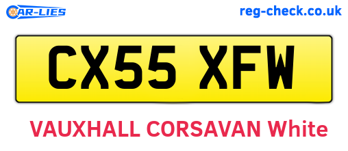 CX55XFW are the vehicle registration plates.