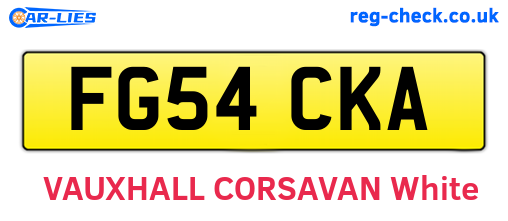 FG54CKA are the vehicle registration plates.