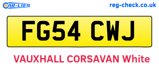 FG54CWJ are the vehicle registration plates.