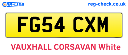 FG54CXM are the vehicle registration plates.